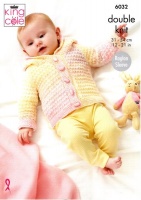 Knitting Pattern - King Cole 6032 - Cutie Pie DK - Cardigan, Cape, Jacket and Hat